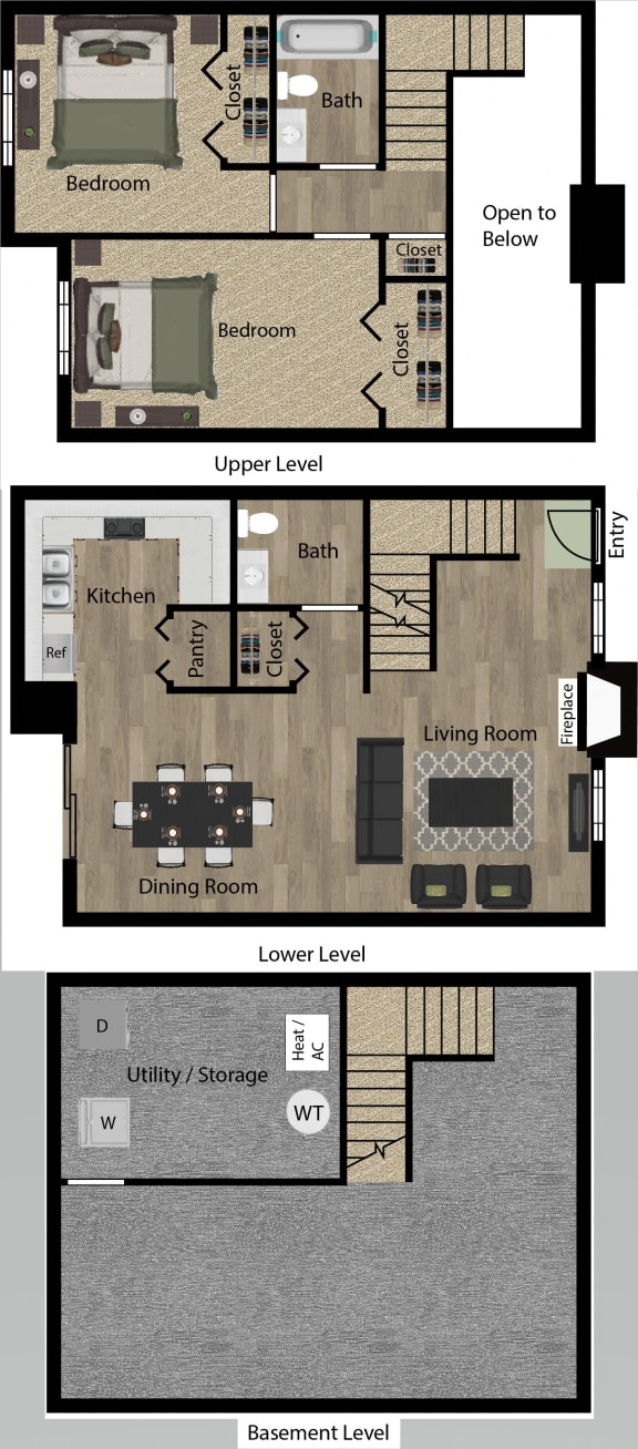 Floor Plans of Barrington Park Townhomes in Lenexa, KS